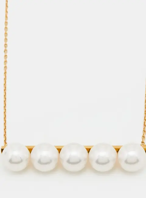 Tasaki Balance Luxe Cultured Pearl 18k Yellow Gold Necklace