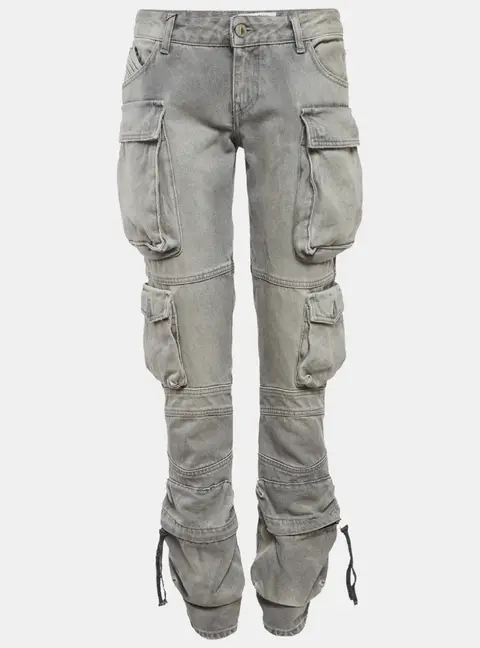 The Attico Grey Denim Essie Cargo Jeans M/Waist 30"