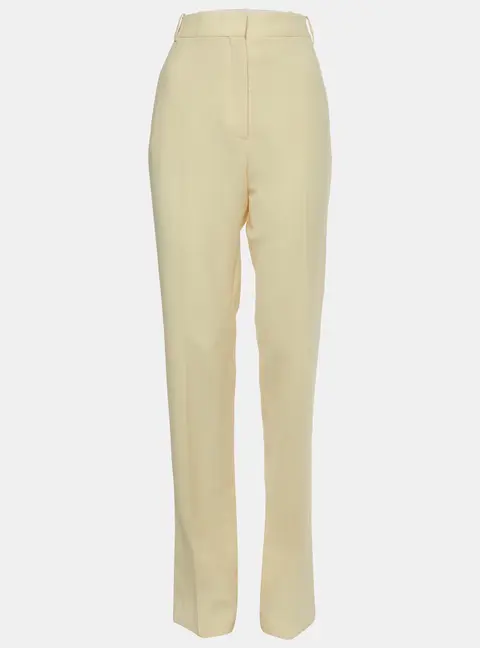 The Attico Yellow Stretch Crepe High Waisted Trousers M