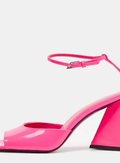 The Attico Pink Leather Piper Ankle Strap Sandals Size 38