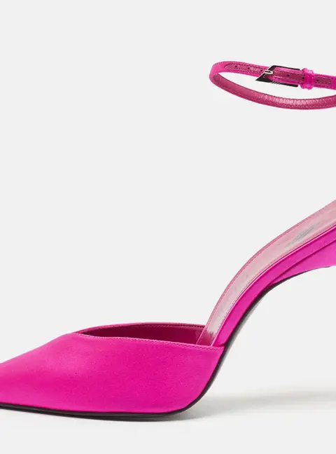 The Attico Pink Satin Perine Ankle Strap Pumps Size 37