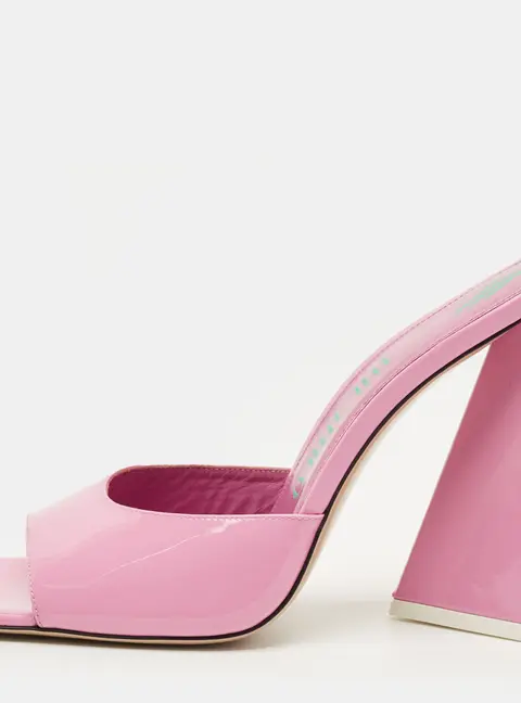 The Attico Devon Size 39 Pink Patent Leather Slide Sandals