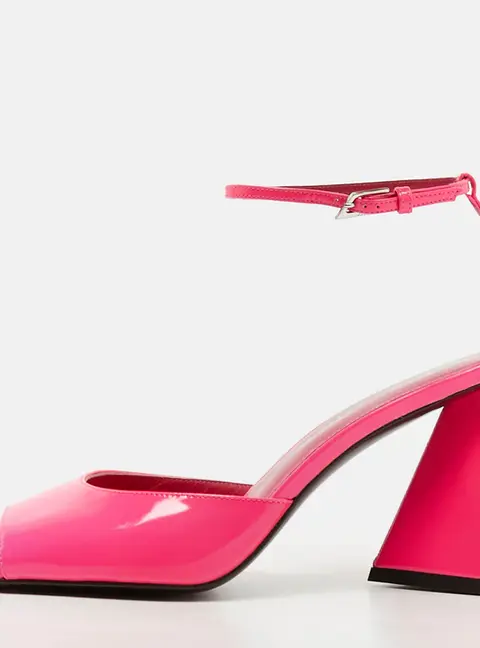 The Attico Piper Size 40 Pink Leather Ankle Strap Sandals