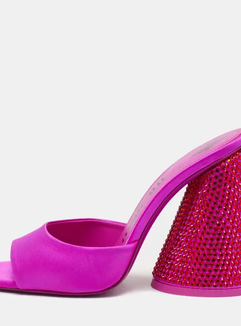 The Attico Devon Size 37 Pink Satin Slide Sandals