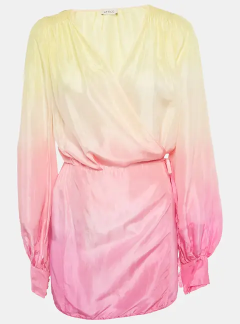 The Attico Multicolor Ombre Wrap Around Mini Dress S