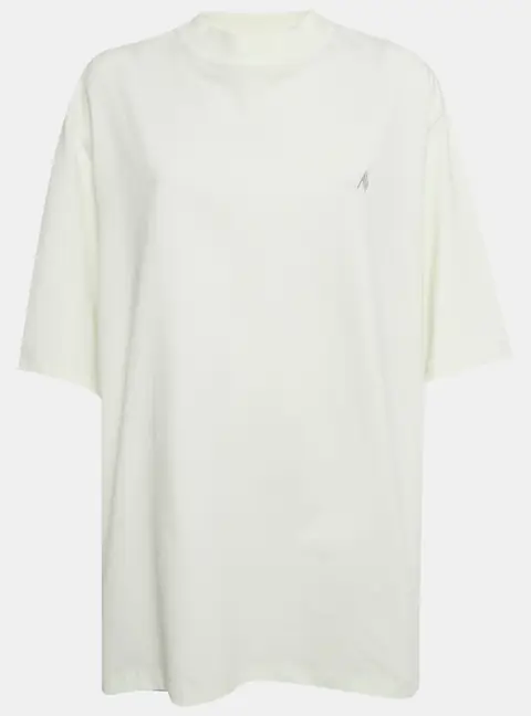 The Attico Light Green Cotton Kilie Mock Neck T-Shirt M