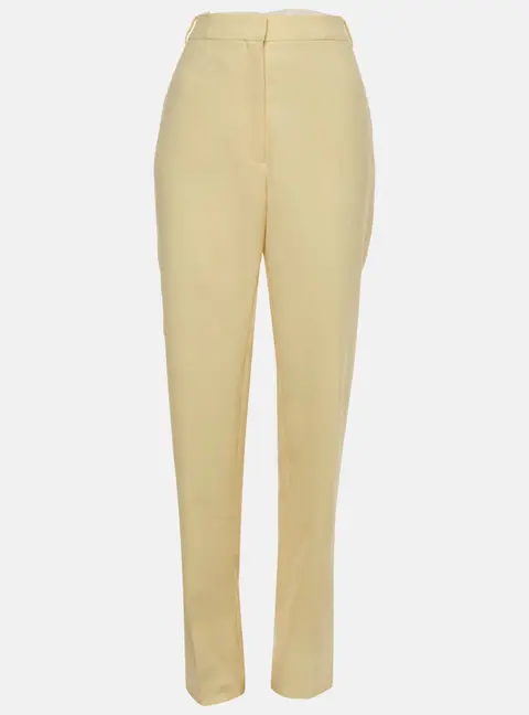 The Attico Yellow Crepe Straight Fit Trousers XL