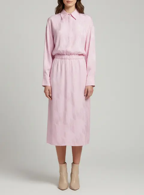 The Attico Pink Satin Slit Detail Charla Midi Dress M
