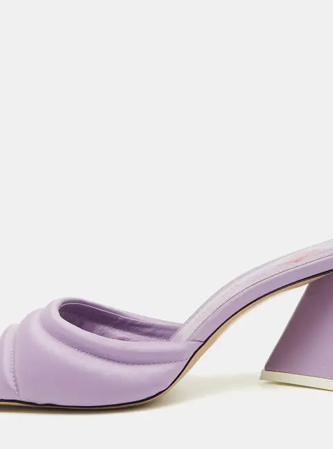 The Attico Light Purple Satin Devon Slide Sandals Size 38.5