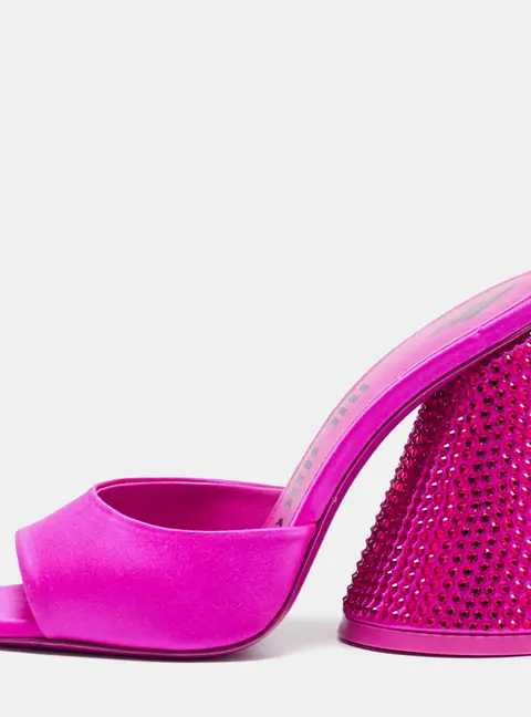 The Attico Devon Size 35.5 Pink Satin Slide Sandals
