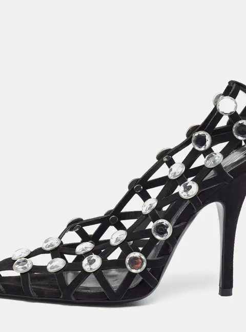 The Attico Grid Size 40 Black Suede Pumps