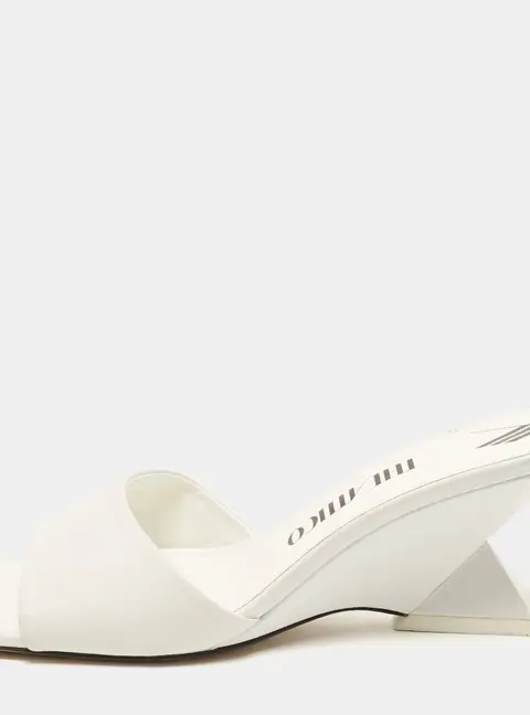 The Attico Cheope Size 40 White Leather Slide Sandals