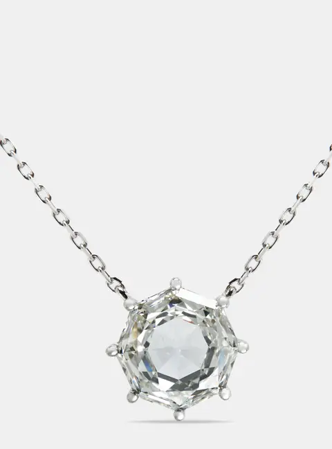 6.00 cts Octagonal Step Cut Lab Grown Diamond 18k White Gold Chain Necklace