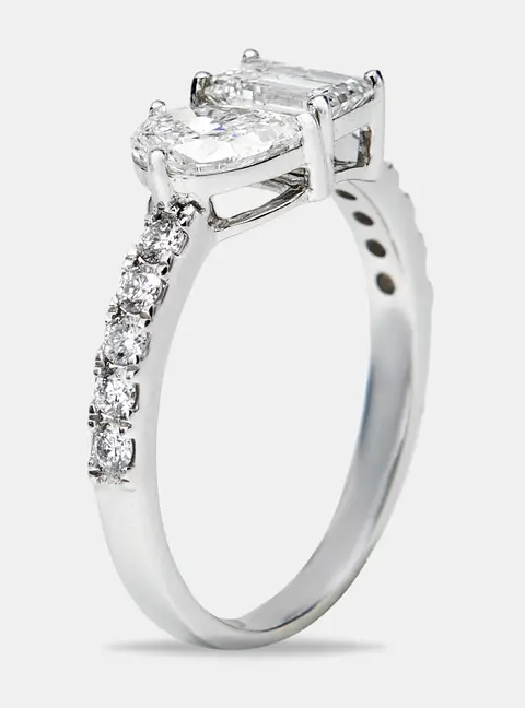 1.30 cts Lab Grown Diamond 18k White Gold Ring Size 54