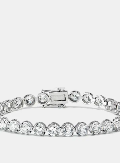 8.61 cts Round Brilliant Cut Lab Grown Diamonds 18k White Gold Tennis Bracelet