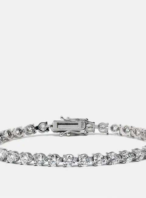 8.02 cts Round Brilliant Cut Lab Grown Diamonds 18k White Gold Tennis Bracelet