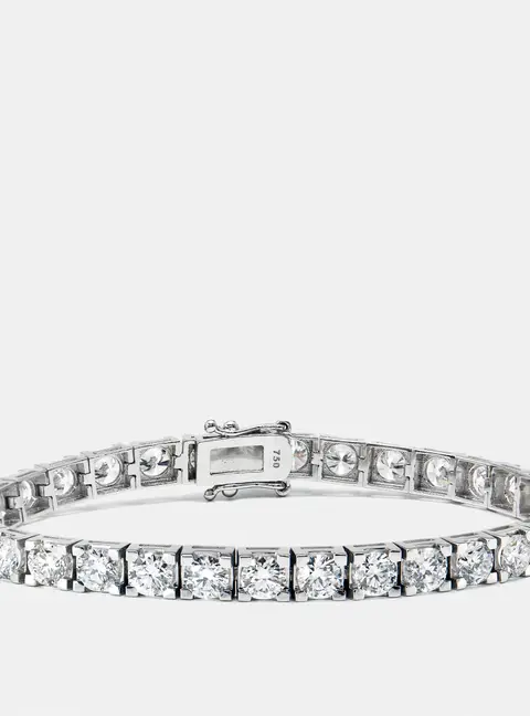 9.10 cts Round Brilliant Cut Lab Grown Diamonds 18k White Gold Tennis Bracelet
