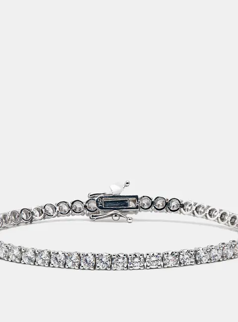 5.40 cts Round Brilliant Cut Lab Grown Diamonds 18k White Gold Tennis Bracelet
