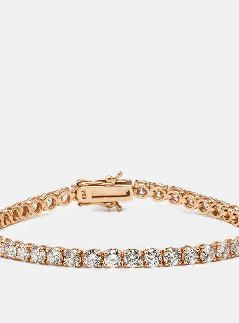 6.00 cts Round Brilliant Lab Grown Diamonds 18k Rose Gold Tennis Bracelet