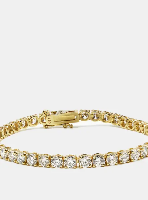 8.00 cts Round Brilliant Lab Grown Diamonds 18k Yellow Gold Tennis Bracelet
