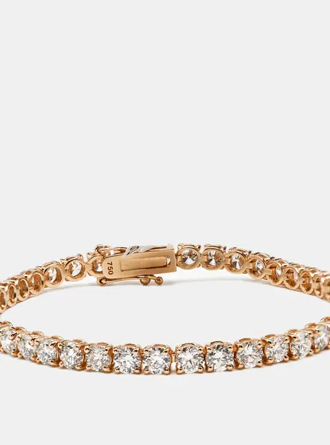 8.00 cts Round Brilliant Lab Grown Diamonds 18k Rose Gold Tennis Bracelet