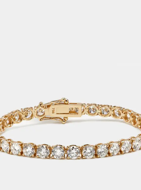 11 cts Round Brilliant Lab Grown Diamonds 18k Rose Gold Tennis Bracelet