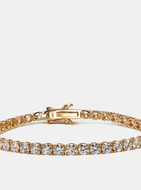7.30 cts Round Brilliant Lab Grown Diamonds 18k Rose Gold Tennis Bracelet