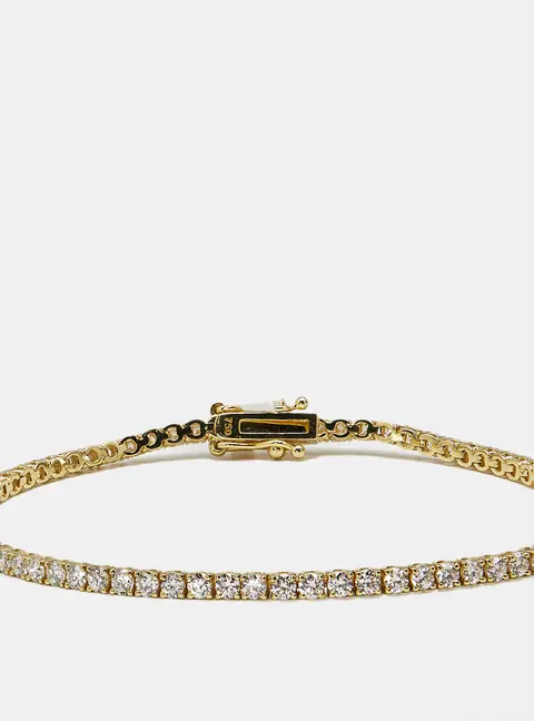 2.30 cts Round Brilliant Lab Grown Diamonds 18k Yellow Gold Tennis Bracelet
