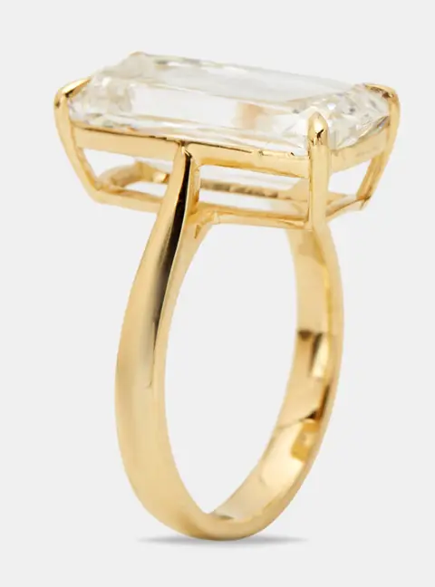 7.20 cts Elongated Cushion 18k Yellow Gold Lab Grown Diamonds Ring Size 51