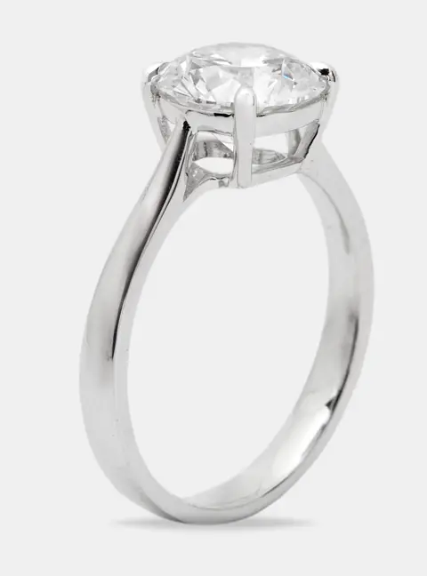 2.00 cts Round Brilliant 18k White Gold Lab Grown Diamonds Ring Size 51