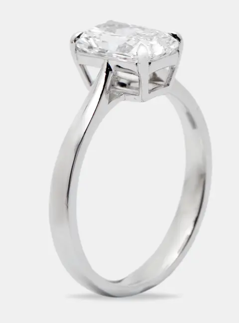1.50 cts Radiant Brilliant Cut 18k White Gold Lab Grown Diamonds Ring Size 51
