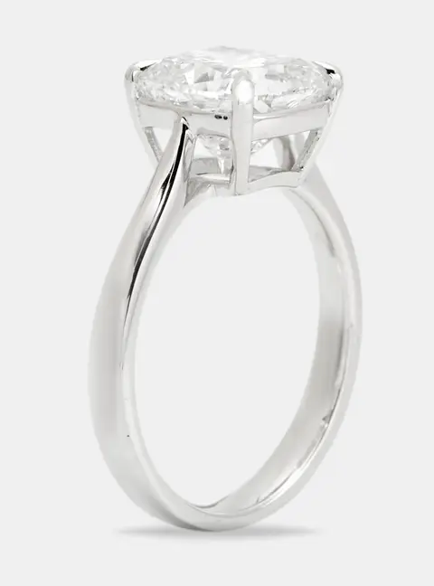 3.00 cts Cushion Brilliant Lab Grown Diamond 18k White Gold Ring Size 53