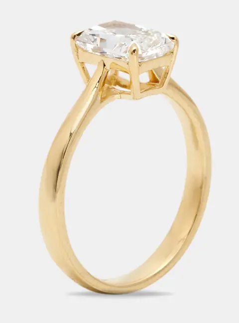 1.50 cts Radiant Brilliant Cut 18k Yellow Gold Lab Grown Diamonds Ring Size 53