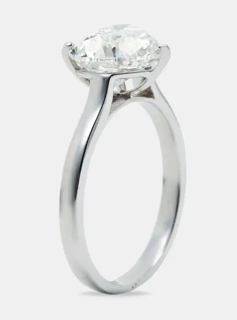 2.00 cts Heart Lab Grown Diamond 18k White Gold Ring Size 53