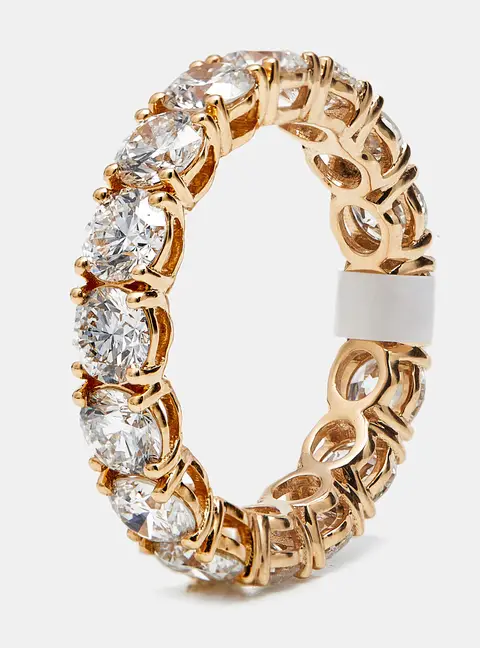 4.4 cts Round Brilliant Lab Grown Diamonds 18k Rose Gold Eternity Band Ring Size 53