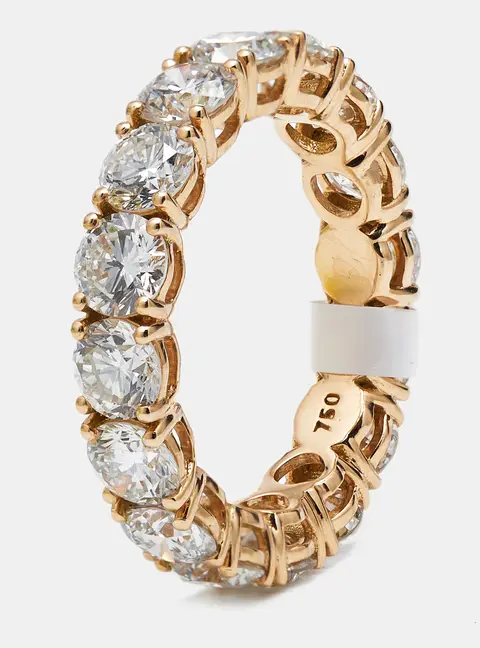 5.00 cts Round Brilliant Lab Grown Diamonds 18k Rose Gold Eternity Band Ring Size 53