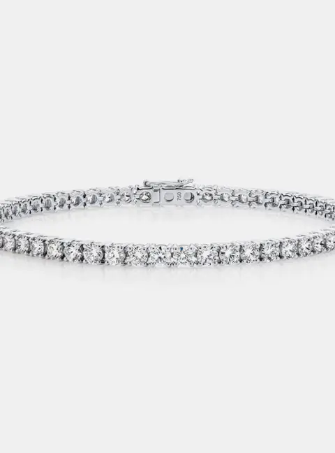 5.20 cts Round Brilliant Cut Lab Grown Diamonds 18k White Gold Tennis Bracelet