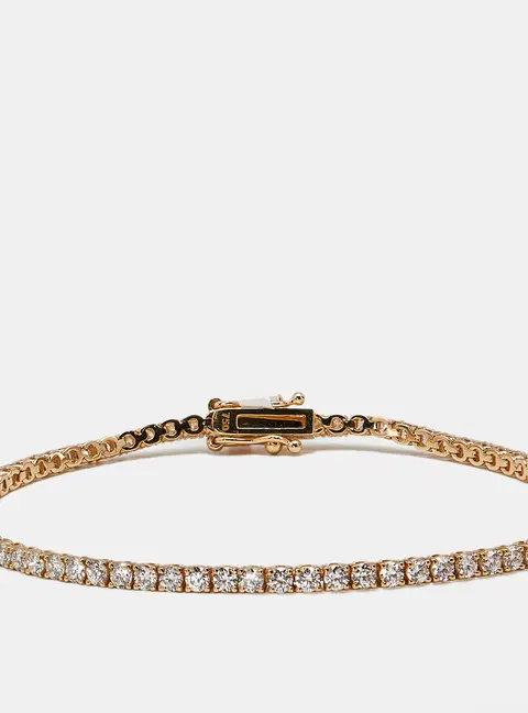 2.30 cts Round Brilliant Lab Grown Diamonds 18k Rose Gold Tennis Bracelet