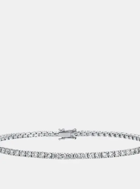 3.30 cts Round Brilliant Lab Grown Diamonds Sterling Silver 925 Tennis Bracelet 16 cm