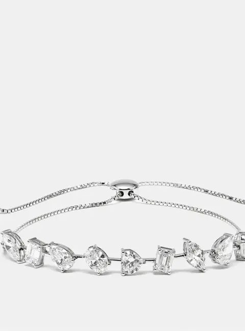 4.4 cts Oval, Pear, Marquise, Emerald Cut, Heart Lab Grown Diamonds 18k White Gold Bracelet