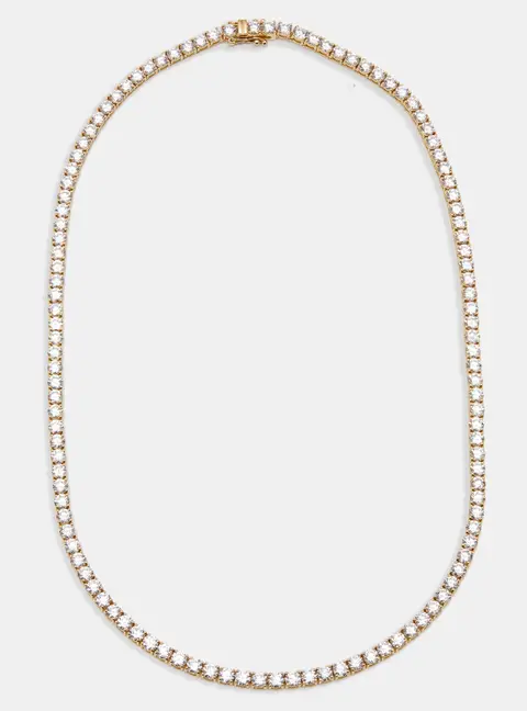19.4 cts Round Lab Grown Diamonds 18k Yellow Gold Necklace