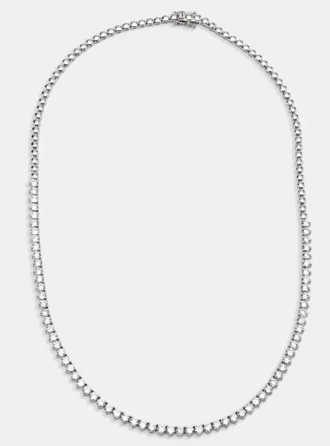 7.5 cts Round Lab Grown Diamonds 18k White Gold Necklace