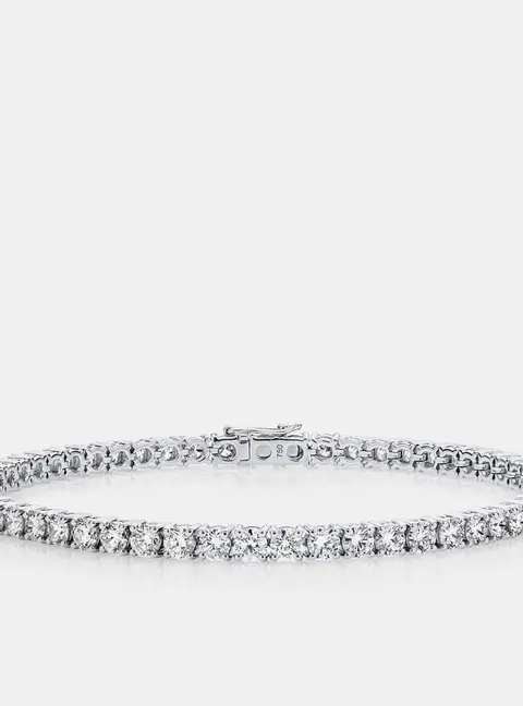 7.20 cts Round Brilliant Cut Lab Grown Diamonds 18k White Gold Tennis Bracelet