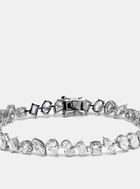 11.5 cts  Lab Grown Diamonds 18k White Gold Bracelet