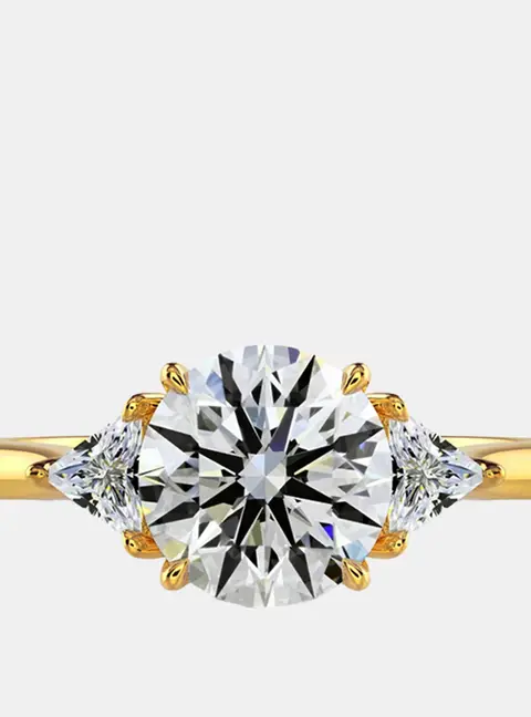2 cts Round Lab Grown Diamond 14k Yellow Gold Wedding Ring Size 52