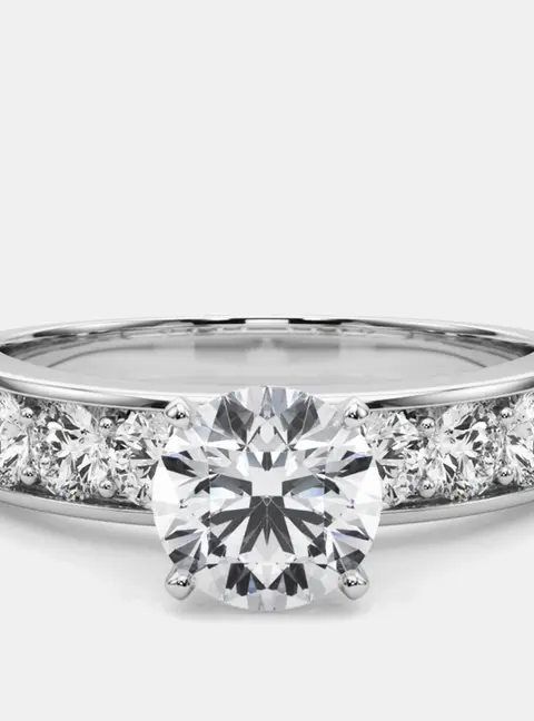 1.8 cts Round Lab Grown Diamond 14k White Gold Engagement Ring Size 52