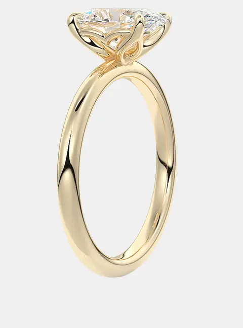 2 cts Oval Lab Grown Diamond 14k Yellow Gold Wedding Ring Size 52