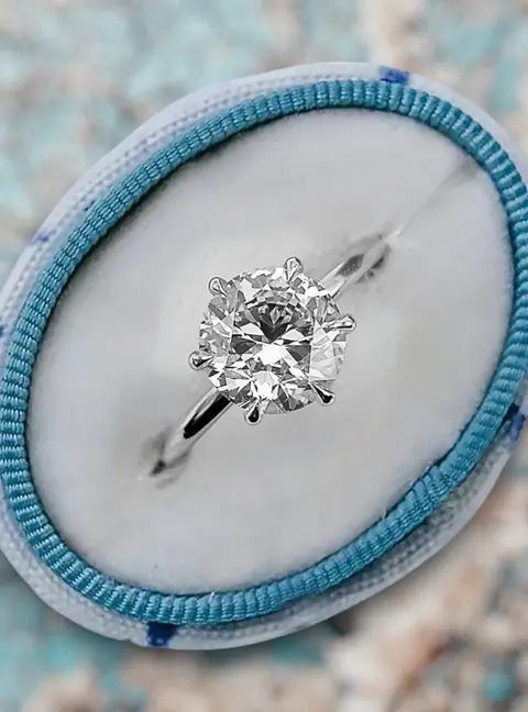 1.90 cts Round Cut Lab Grown Diamond 18k White Gold Wedding Ring Size 52