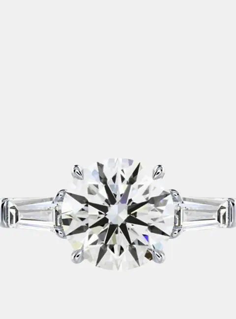1.9 cts Round Lab Grown Diamond 18k White Gold Engagement Ring Size 52