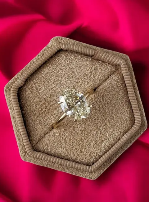 3 cts Oval Lab Grown Diamond Wedding Ring 18k Multi Gold Size 8